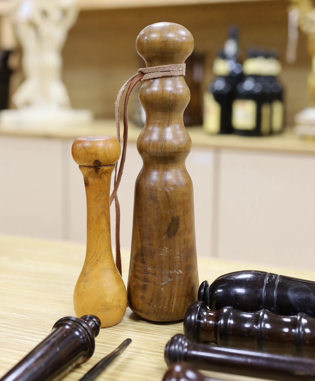 A selection of priests, coshes, truncheons etc.